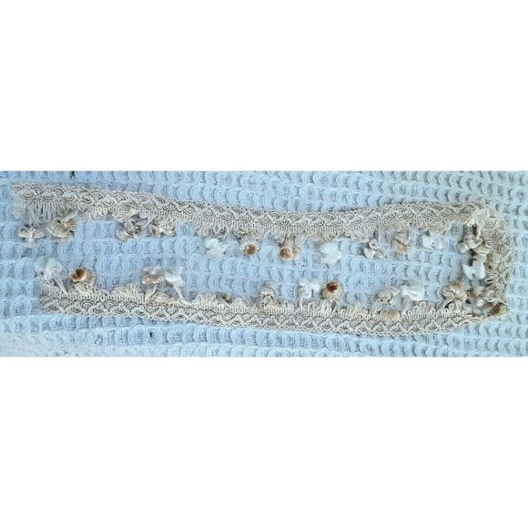 Brocade Tassel Trim Beige Fringe Edging Craft 41 inch  Vintage Wrapped tassels - Picture 3 of 6